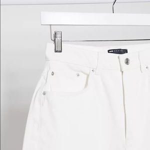 ASOS DESIGN denim high rise 'slouchy' mom shorts in white